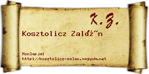 Kosztolicz Zalán névjegykártya